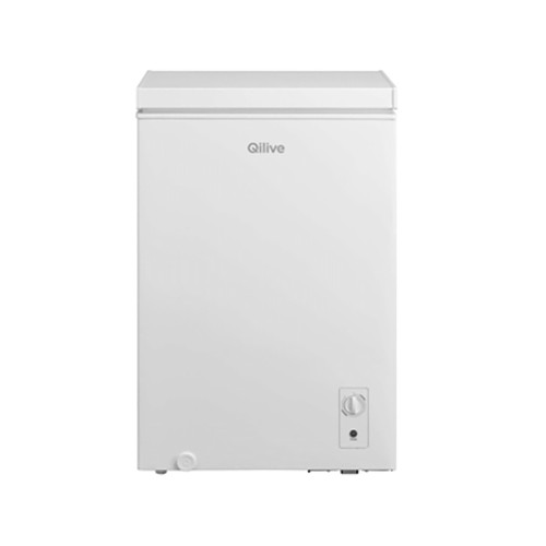 Arcón congelador QILIVE Q.6154, clasificación energética: E, H: 88,8cm, A: 57,4cm, F: 46,3cm, capacidad total: 99L.