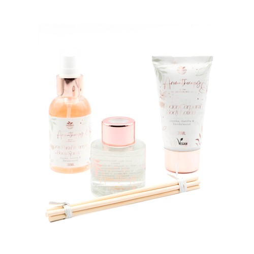 BECASAN NATURE Aromatherapy Estuche con colonia, loción corporal y un ambientador.
