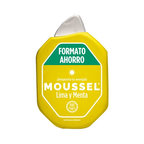 MOUSSEL Gel revitalizante para baño o ducha con aroma a lima y menta 900 ml.