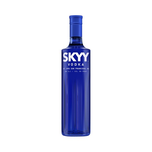 SKYY Vodka blanco elaborado en San Francisco botella 70 cl.