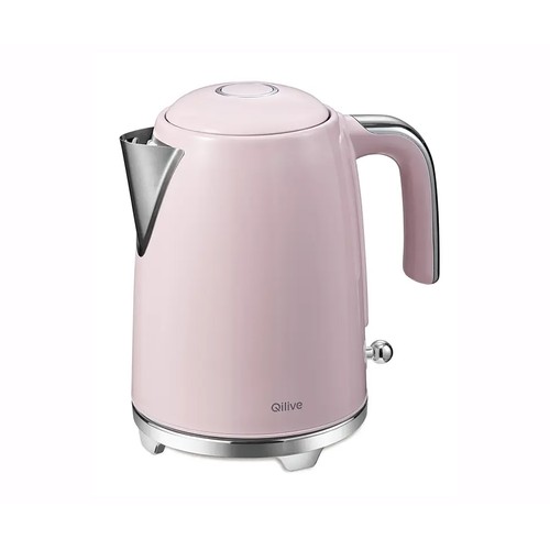 Hervidor de agua retro QILIVE Q.5231, color rosa, 1.7L, 2200W, base 360°