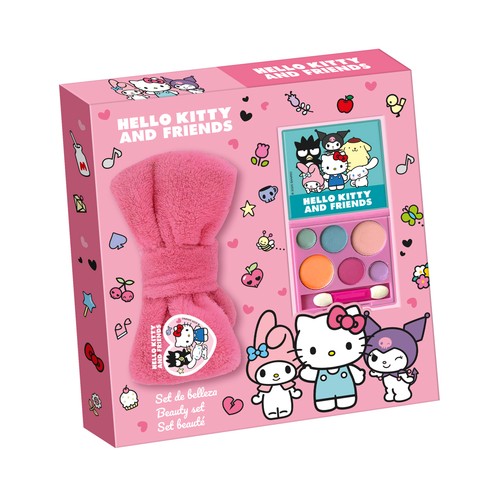HELLO KITTY Estuche de belleza (turbante y paleta de maquillaje) infantil.