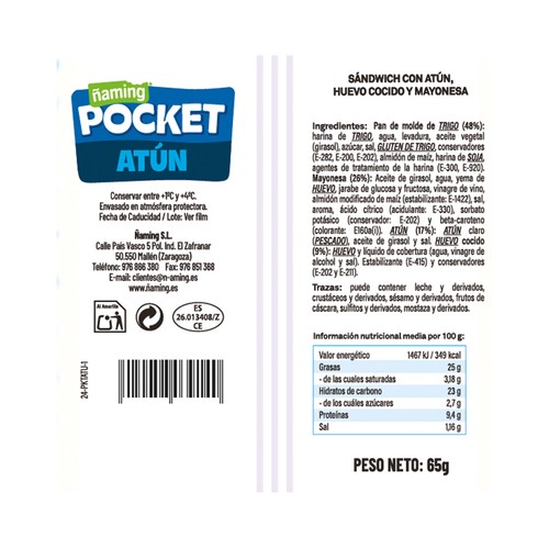 ÑAMING Pocket de atún 65 g