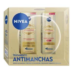 NIVEA Luminous 630º Tratamiento antimanchas con sérum facial y fluido UV diario.