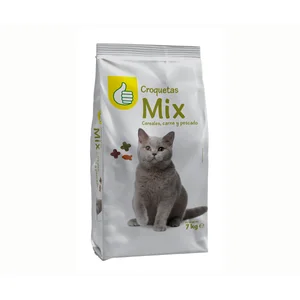 PRODUCTO ECONÓMICO ALCAMPO Pienso para gato cereales, carne y pescado en forma de croquetas 7 kg.