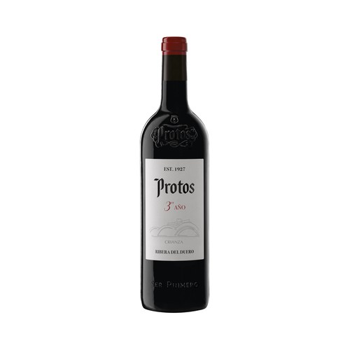 Vino tinto crianza con denominación de origen Ribera del Duero PROTOS botella de 75 cl.