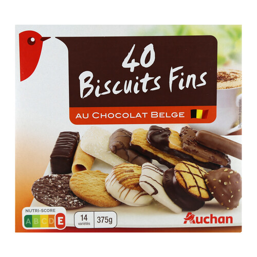 PRODUCTO ALCAMPO Surtido de galletas con chocolate belga 375 g.
