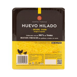 Santa Teresa Huevo Hilado Elaborado con un 90% de Yema y sin Gluten Santa Teresa 100 G