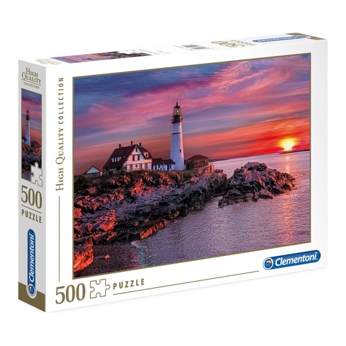 Puzzle Faro de Portland con 500 piezas, High Quality Collection CLEMENTONI.
