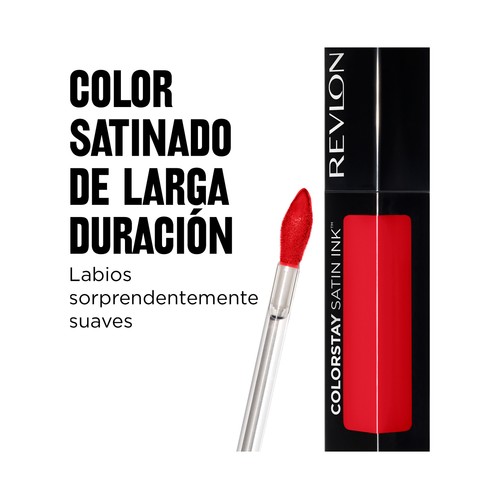 REVLON Colorstay satin ink tono 15 Fire & ice Pintalabios líquido de larga duración y acabado satinado.
