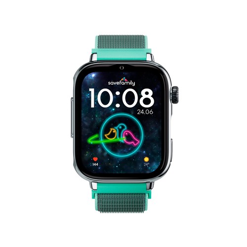 Smartwatch SAVEFAMILY SaveWatch Plus 2, Esfera Plata, Correa de Tela Ocean"..