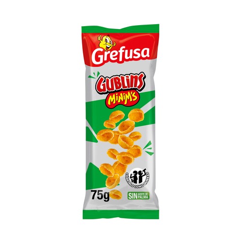 GUBLINS Minim´s Aperitivo de maiz frito sabor barbacoa, con forma de concha 75 g.