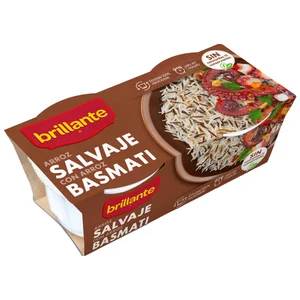 BRILLANTE Arroz salvaje con arroz basmati en tarrina 2 X 125 gr.
