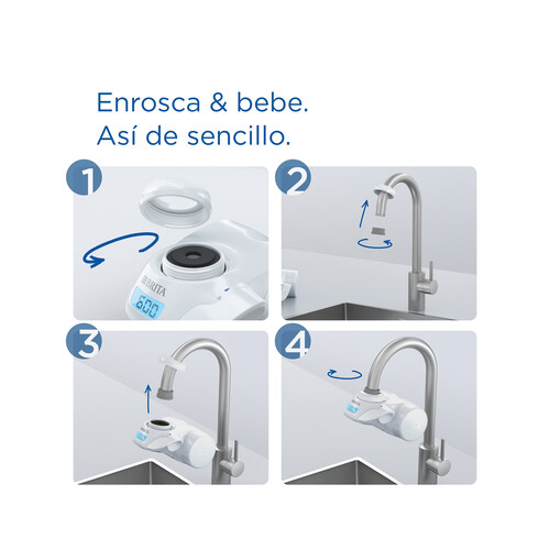 Sistema de filtración de agua para grifo, incluye 1 cartucho para 600 litros, On tap BRITA.