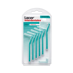LACER Cepillo interdental extrafino de 0.6 mm, prensado y cabezal en ángulo 6 uds.