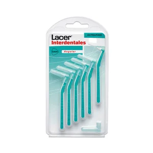 LACER Cepillo interdental extrafino de 0.6 mm, prensado y cabezal en ángulo LACER 6 uds.