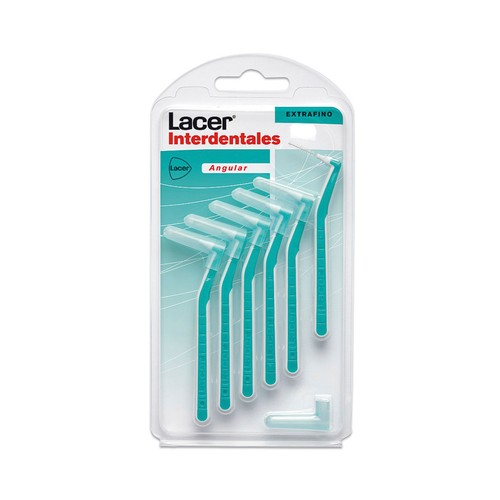 LACER Cepillo interdental extrafino de 0.6 mm, prensado y cabezal en ángulo 6 uds.