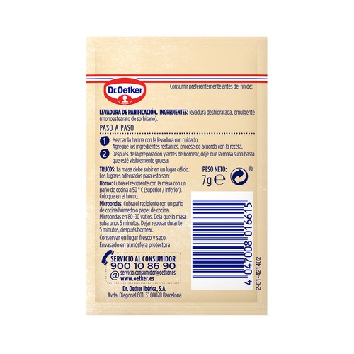 DR. OETKER Levadura de panadería DR OETKER 35 g.