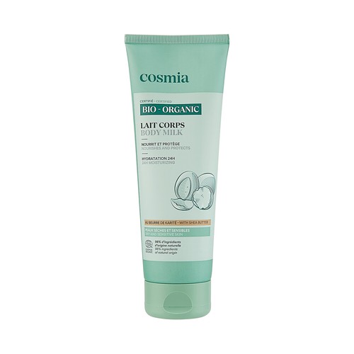Crema corporal hidratante con acción tonificante, especial pieles sensibles COSMIA Bio 250 ml.