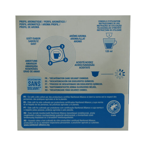 PRODUCTO ALCAMPO Café molido de tueste natural descafeinado Lungo Descaffeinato en cápsulas , Intensidad 4 PRODUCTO ALCAMPO 16 uds. 112 g.