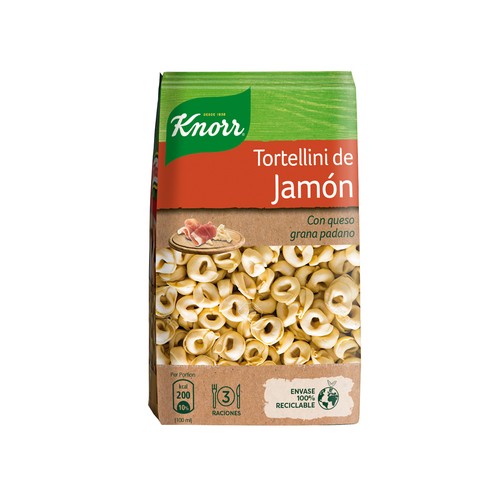 KNORR Pasta tortellini de jamón, con queso grana padano KNORR 250 g.
