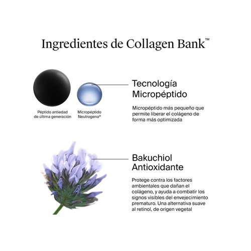 NEUTROGENA Collagen bank Crema hidratante facial de noche anti-edad con colágeno y Bakunchiol 50 ml.