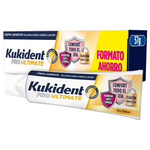 Imagen de KUKIDENT Pro ultimate Crema adhesiva para prótesis dental completas y parciales, sin sabor 57 g.
