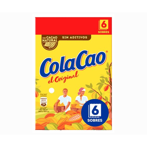 COLACAO Cacao en polvo soluble 6 sobres 96 g.