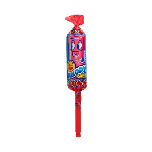 CHUPA CHUPS Caramelo con palo de sabor fresa, Melody Pops 4 uds. x 15 g.