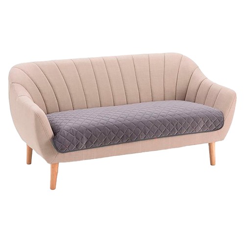 Toper sofa acolchado de terciopelo, antideslizante, color gris, BELMARTI.