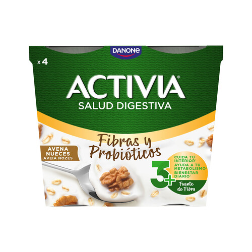Bífidus con avena y nueces ACTIVIA de Danone 4 x 115 g.
