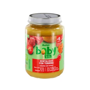 ALCAMPO BABY Bio Tarrito de hortalizas con ternera a partir de 6 meses 200 g.