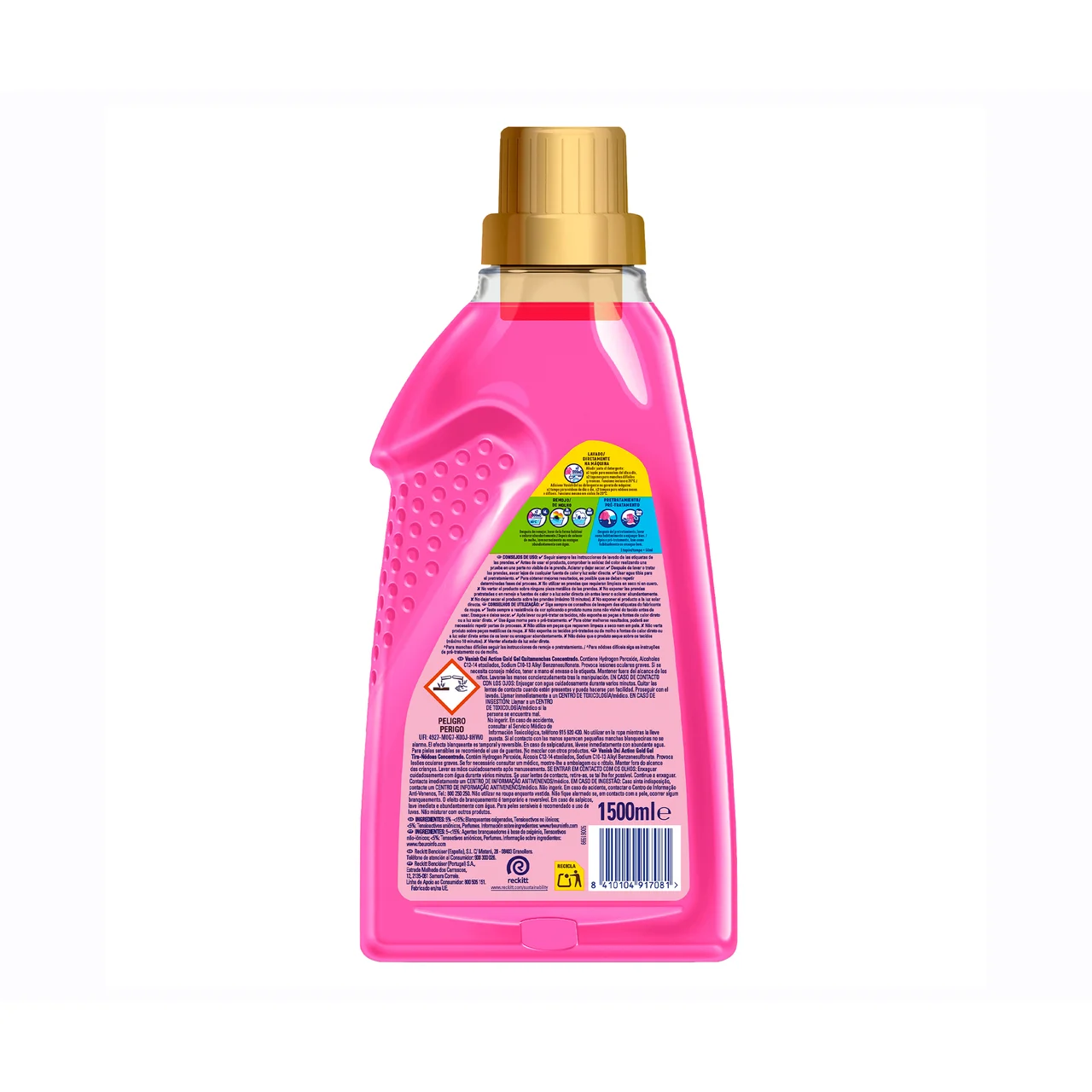 VANISH Potenciador del lavado multifunción con triple efecto: quitamanchas, eliminación de olores y cuidado de los coloresVANISH OXI ADVENCE 1600 ml.