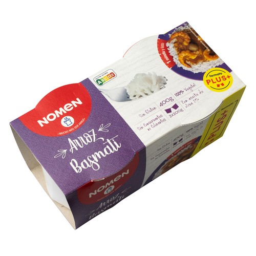 NOMEN Plus Vasitos de arroz basmati 2 udsx 200 ml.