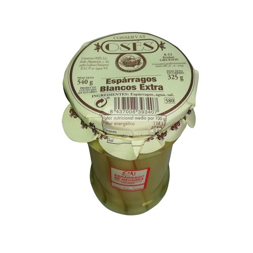 OSES Espárragos blancos extra D.O. Navarra 8/12 uds. 325 g.