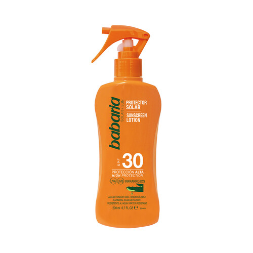BABARIA Protector solar en spray con factor de protección 30 (alto) 200 ml.