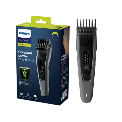 Cortapelos PHILIPS Hairclipper HC3525/15, uso con o sin cable, 13 longitudes, 2 peine-guía, autonomía hasta 45min..