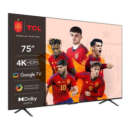 Televisión 190,5 cm (75") LED TCL 75P635 4K, HDR10, SMART TV, WIFI, BLUETOOTH, TDT T2, USB reproductor, 3HDMI, 60HZ.