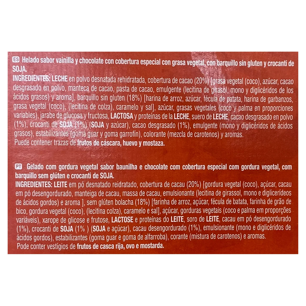 Conos de helado de vainilla y chocolate, sin gluten 4 x 110 ml.