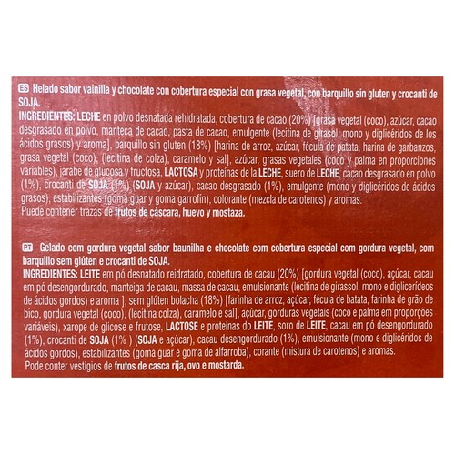 NORDWIK Conos de helado de vainilla y chocolate, sin gluten 4 x 110 ml.