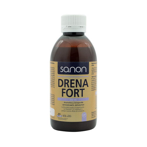 Complemento alimenticio a base de alcachofa y zarzaparrilla y sabor a limón SANON Drena fort 250 ml.