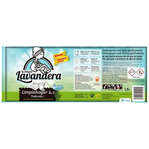 LA ANTIGUA LAVANDERA Limpiahogar, detergente con lejía pino 1,5 l.