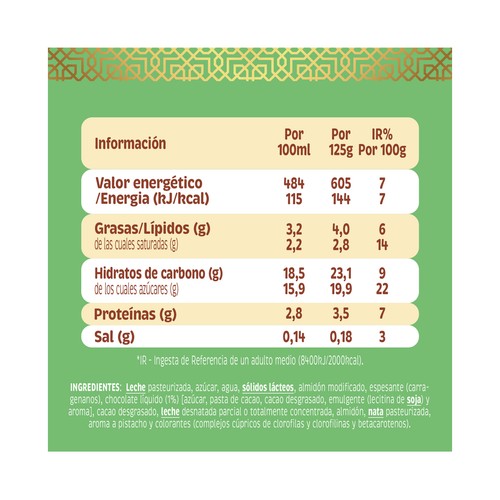 DANET de Danone Natillas de chocolate Dubai 4 x 125 g.