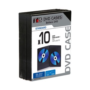 Pack 10 cajas para Dvd TNB, negra, dobles.