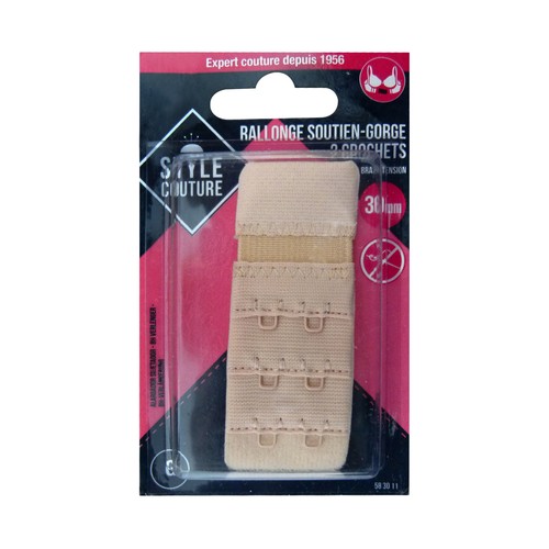Cierre sujetador para coser, 30mm, color beige, STYLE.