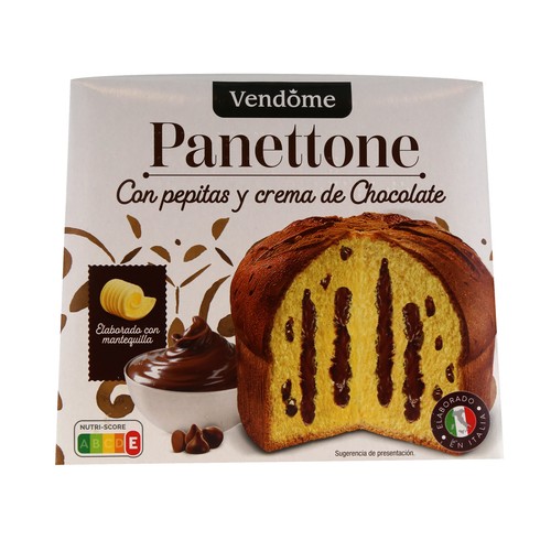 VENDOME Panettone con pepitas y crema de chocolate 750 g.
