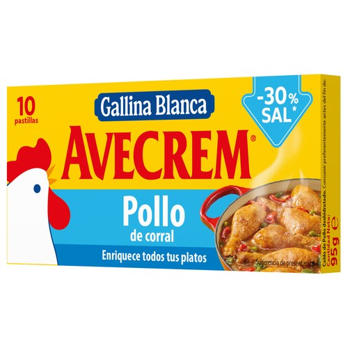AVECREM Pastillas de caldo de pollo 10 uds 95 g.