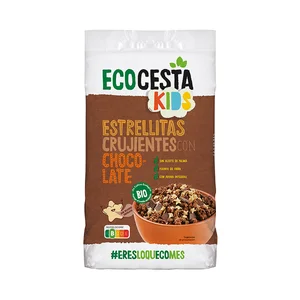 ECOCESTA Kids Cereales ecológicos con forma de estrellitas crujiente con chocolate 375 g.
