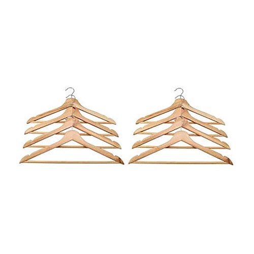 Set de 8 perchas de madera natur actuel, ALCAMPO.