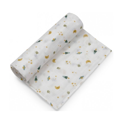 Pañal de tela, diseño espacial, color blanco, INTERBABY.